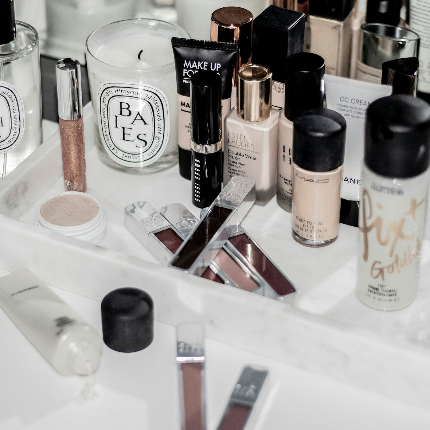 CALVER newsletter — premium products styled on a soft neutral surface